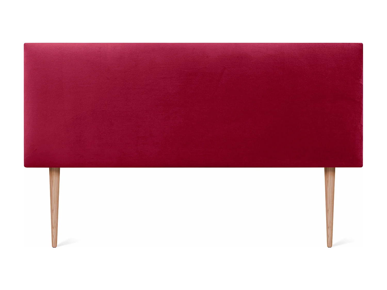 DHOME Glad fluwelen hoofdbord 150x105 met bedpoten 150/160 - Rood