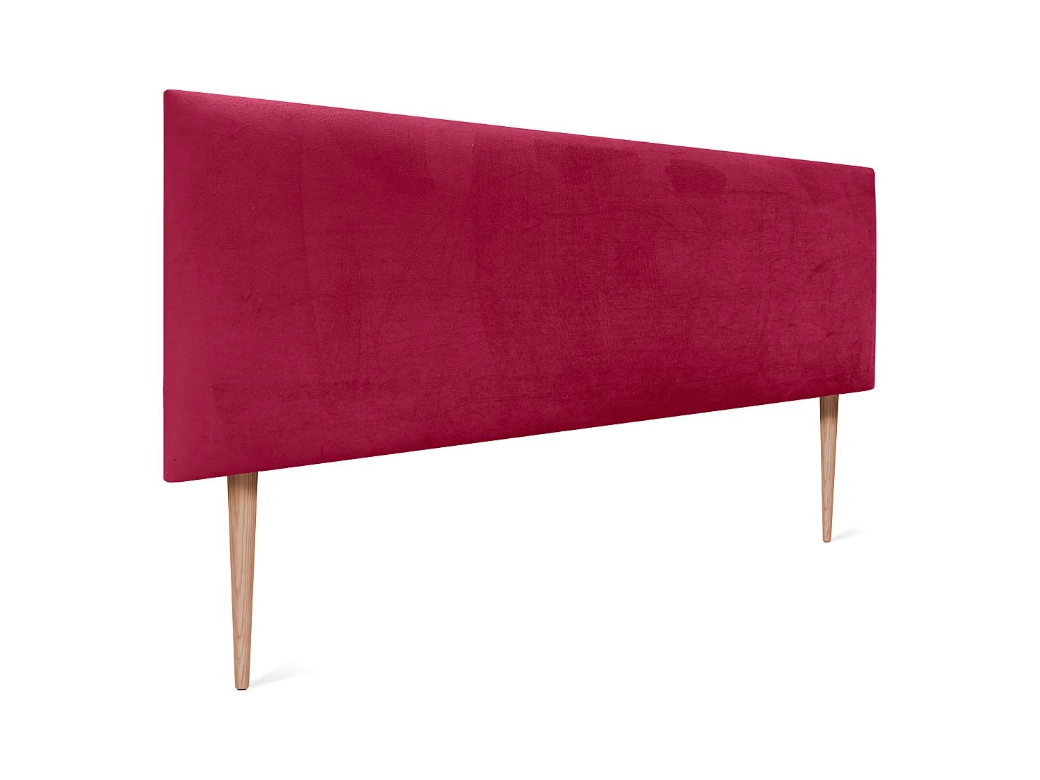 DHOME Tête de Lit Velours Lisse 150x105 avec Pieds de Lit 150/160 - Rouge