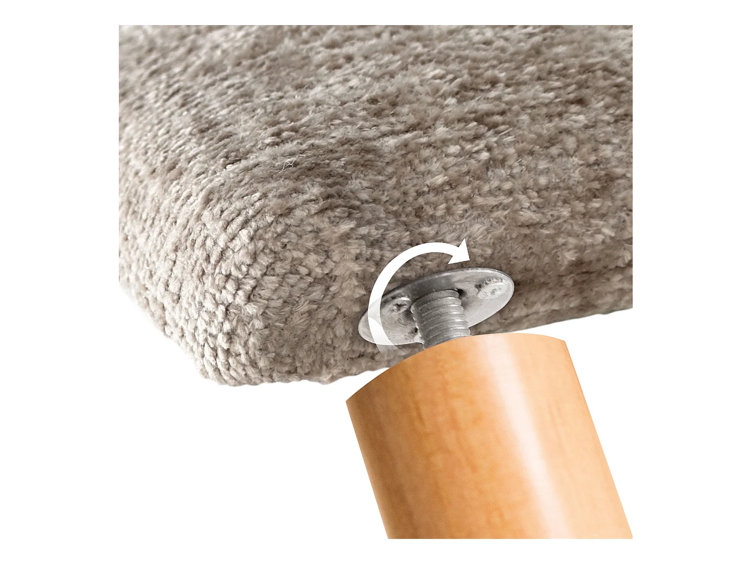 DHOME Tête de Lit Laine Naturelle 105x105cm avec Pieds de Lit 105 - Beige