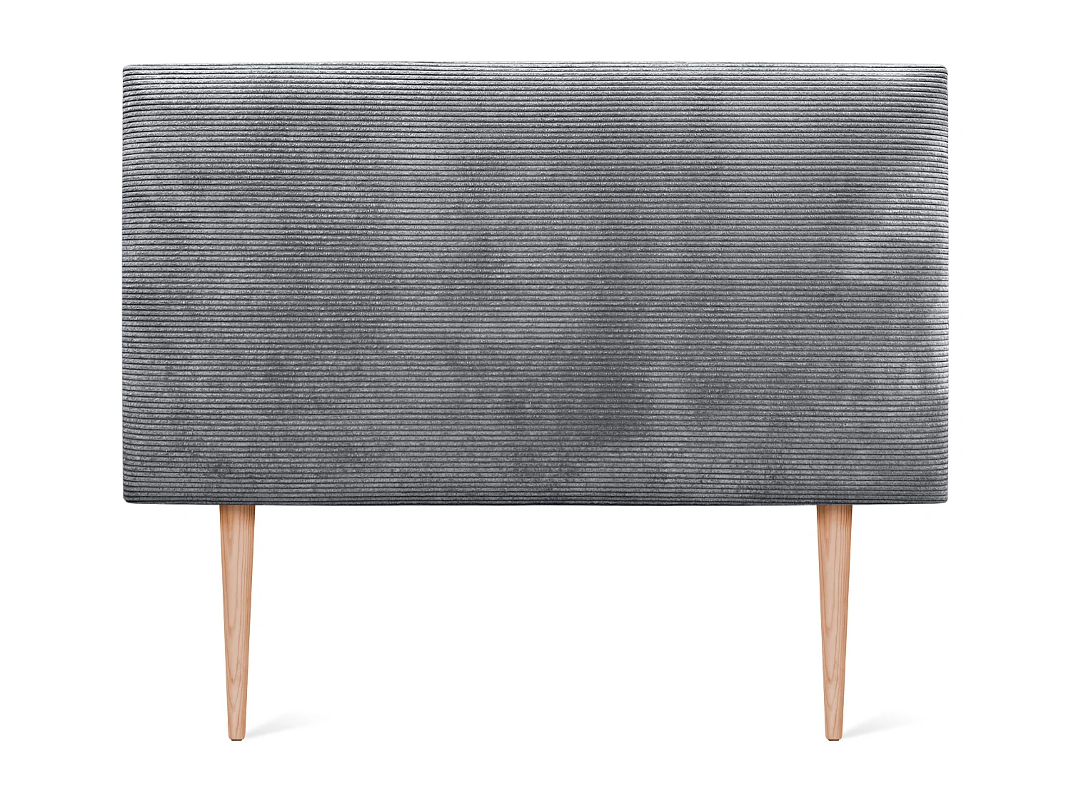 DHOME Tête de Lit Velours Côtelé Uni 160x105 avec Pieds de Lit 150/160 - Gris