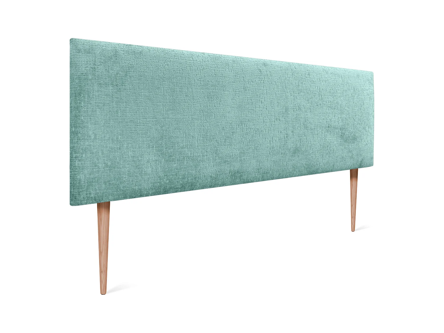DHOME Tête de Lit Laine Naturelle 150x105cm avec Pieds de Lit 150 - Vert Aqua