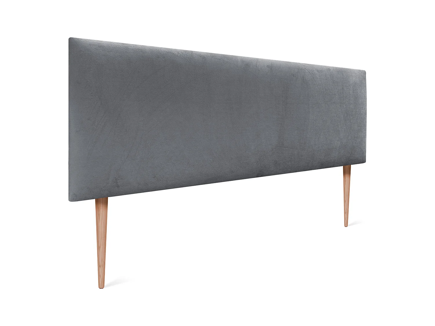 DHOME Tête de Lit Velours Lisse 150x115 avec Pieds de Lit 150/160 - Gris Cendré
