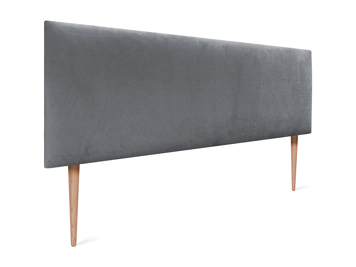 DHOME Tête de Lit Velours Lisse 150x115 avec Pieds de Lit 150/160 - Gris Cendré