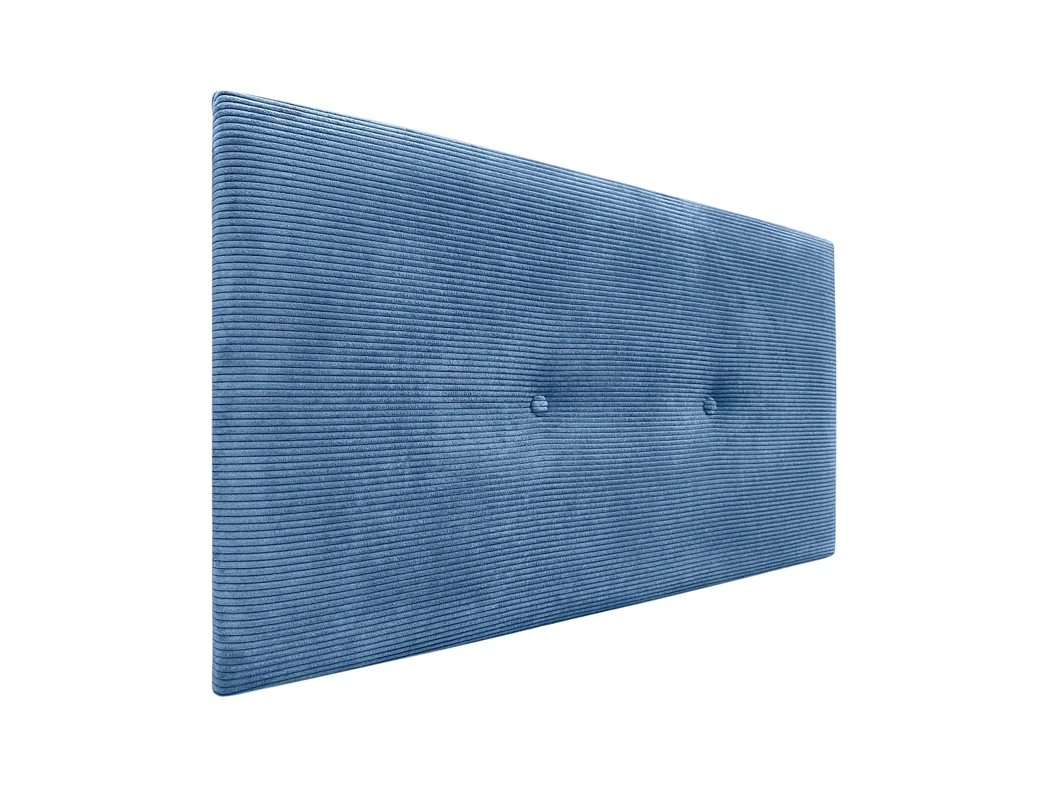 DHOME Tête de Lit Velours Côtelé Uni avec Boutons 145x50 Lits 120/135/140 - Bleu