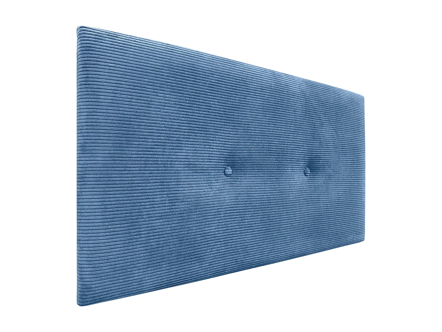 DHOME Tête de Lit Velours Côtelé Uni avec Boutons 145x50 Lits 120/135/140 - Bleu