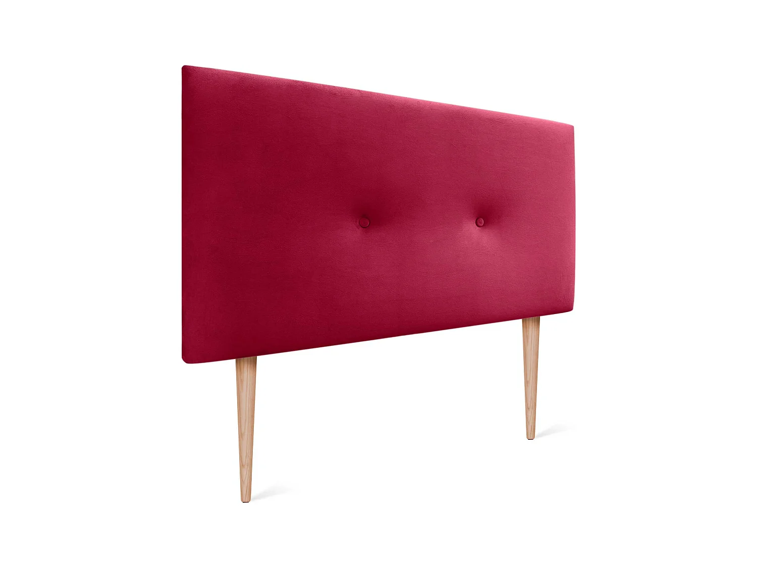 DHOME Tête de Lit Velours Lisse avec Boutons 105x115 avec Pieds de Lit 105 - Rouge