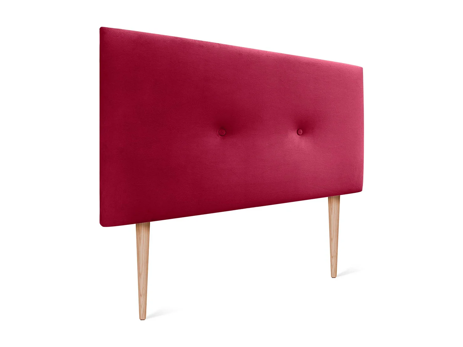 DHOME Tête de Lit Velours Lisse avec Boutons 105x115 avec Pieds de Lit 105 - Rouge