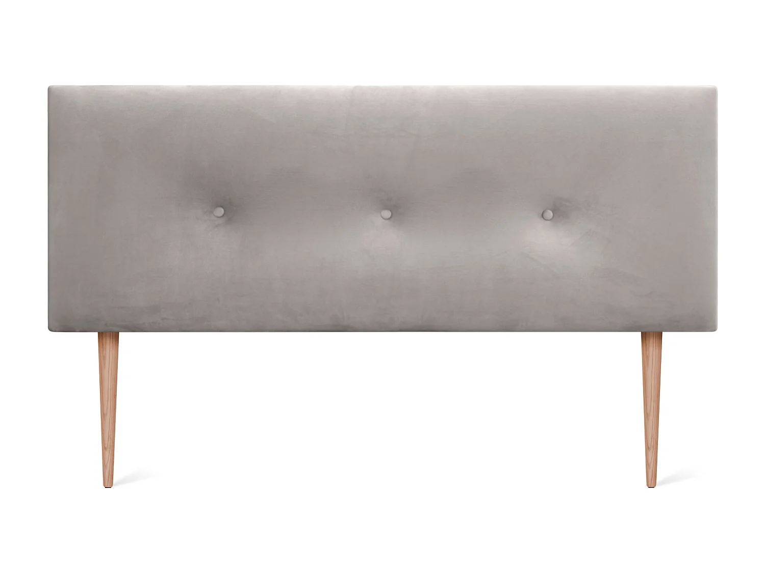 DHOME Kopfteil aus glattem Samt mit Knöpfen 160 x 105 mit Bettbeinen 150/160 – Beige