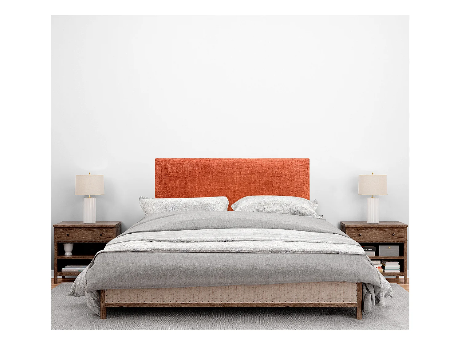 DHOME Kopfteil aus Naturwolle, 105 x 60 cm, für 105 Betten – Orange