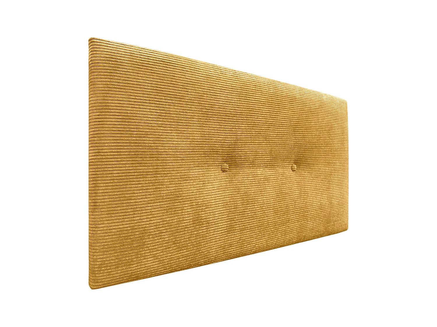 DHOME Tête de Lit Velours Côtelé Uni avec Boutons 135x50 Lits 120/135/140 - Moutarde