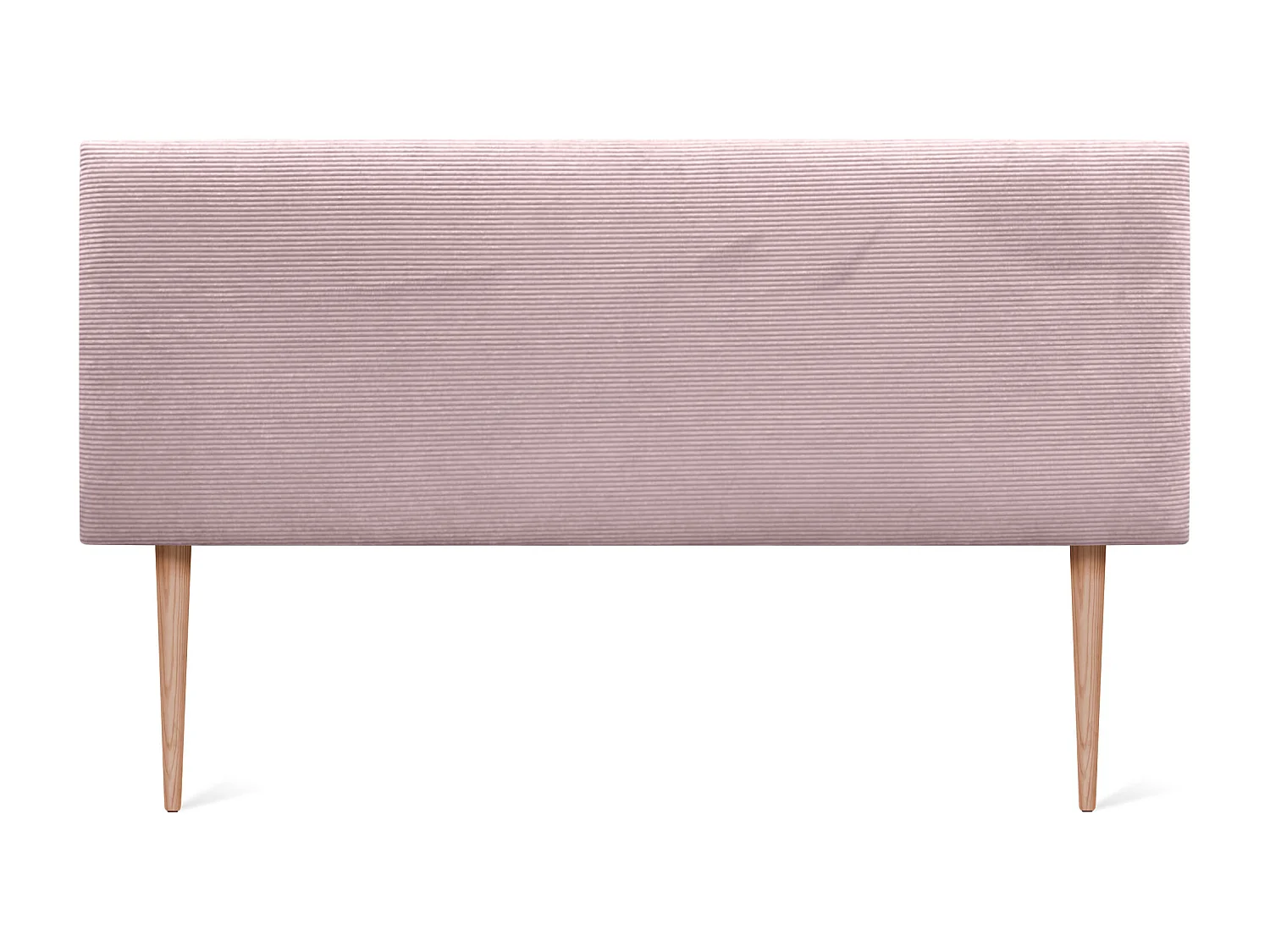 DHOME Tête de Lit Velours Côtelé Uni 135x105 avec Pieds de Lit 120/135/140 - Rose Pâle