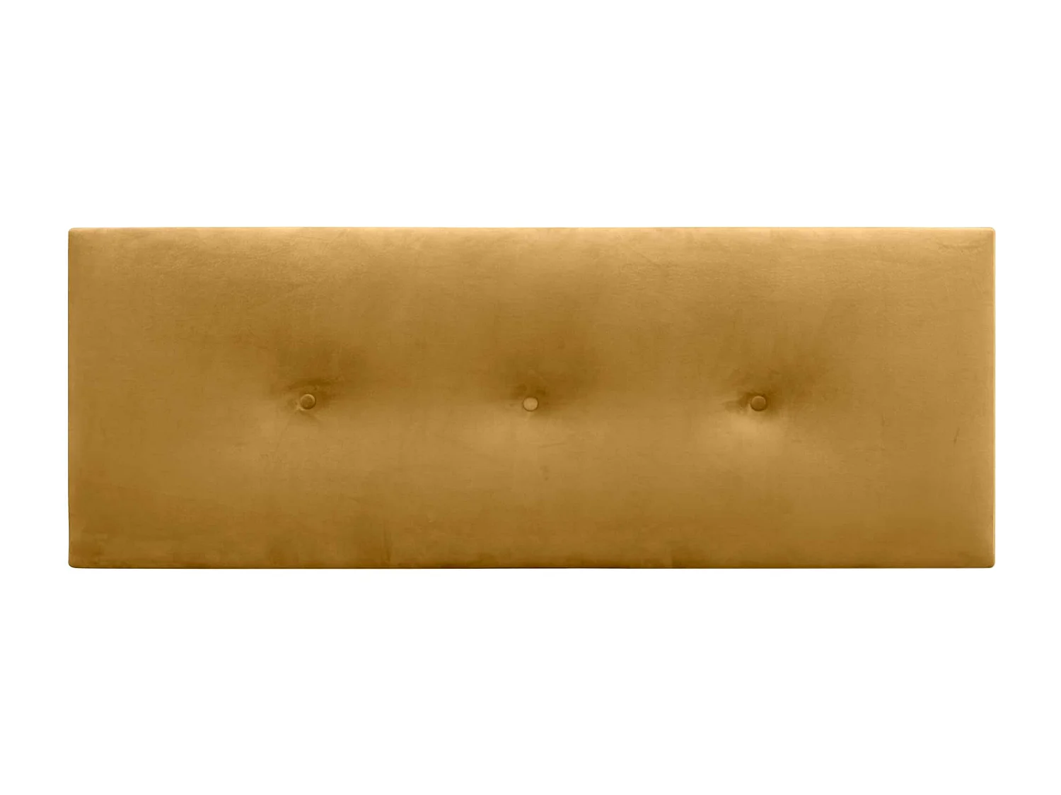 DHOME Glad fluwelen hoofdeinde met knopen 145x50 bedden 120/135/140 - Mosterd