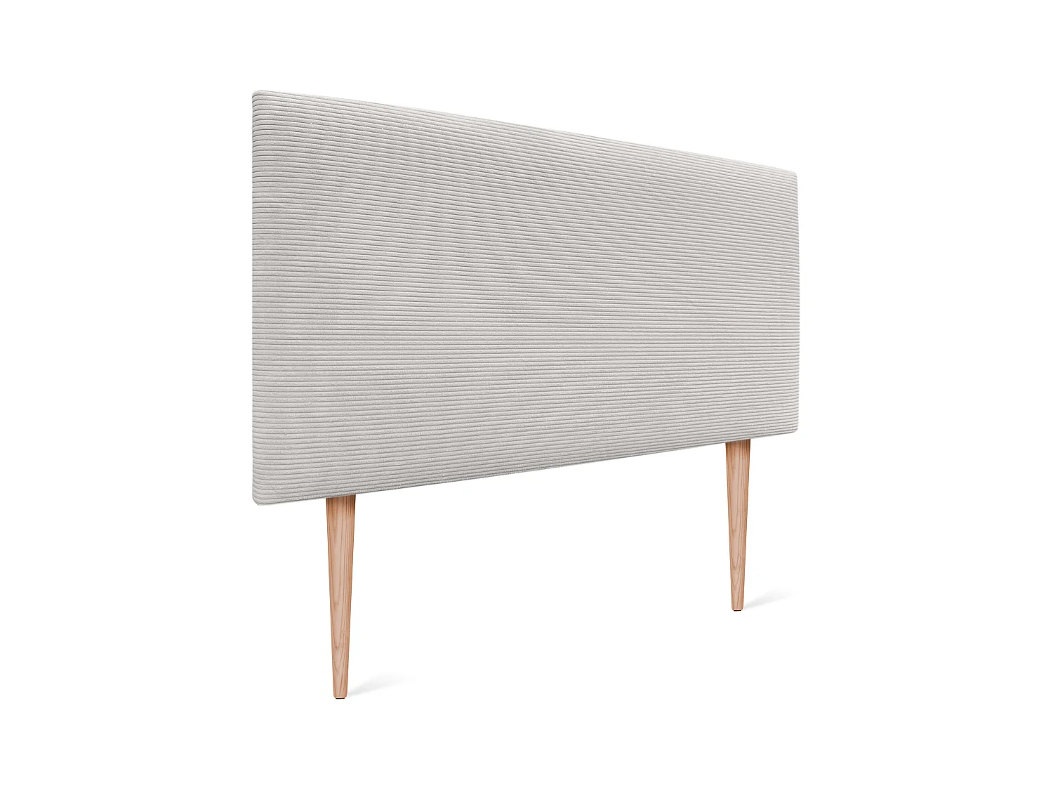 DHOME Tête de Lit Velours Côtelé Uni 110x105 avec Pieds de Lit 105 - Blanc Os