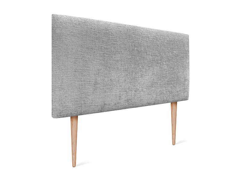 DHOME Tête de Lit laine naturelle 105x105cm avec pieds de Lit 105 - Gris clair