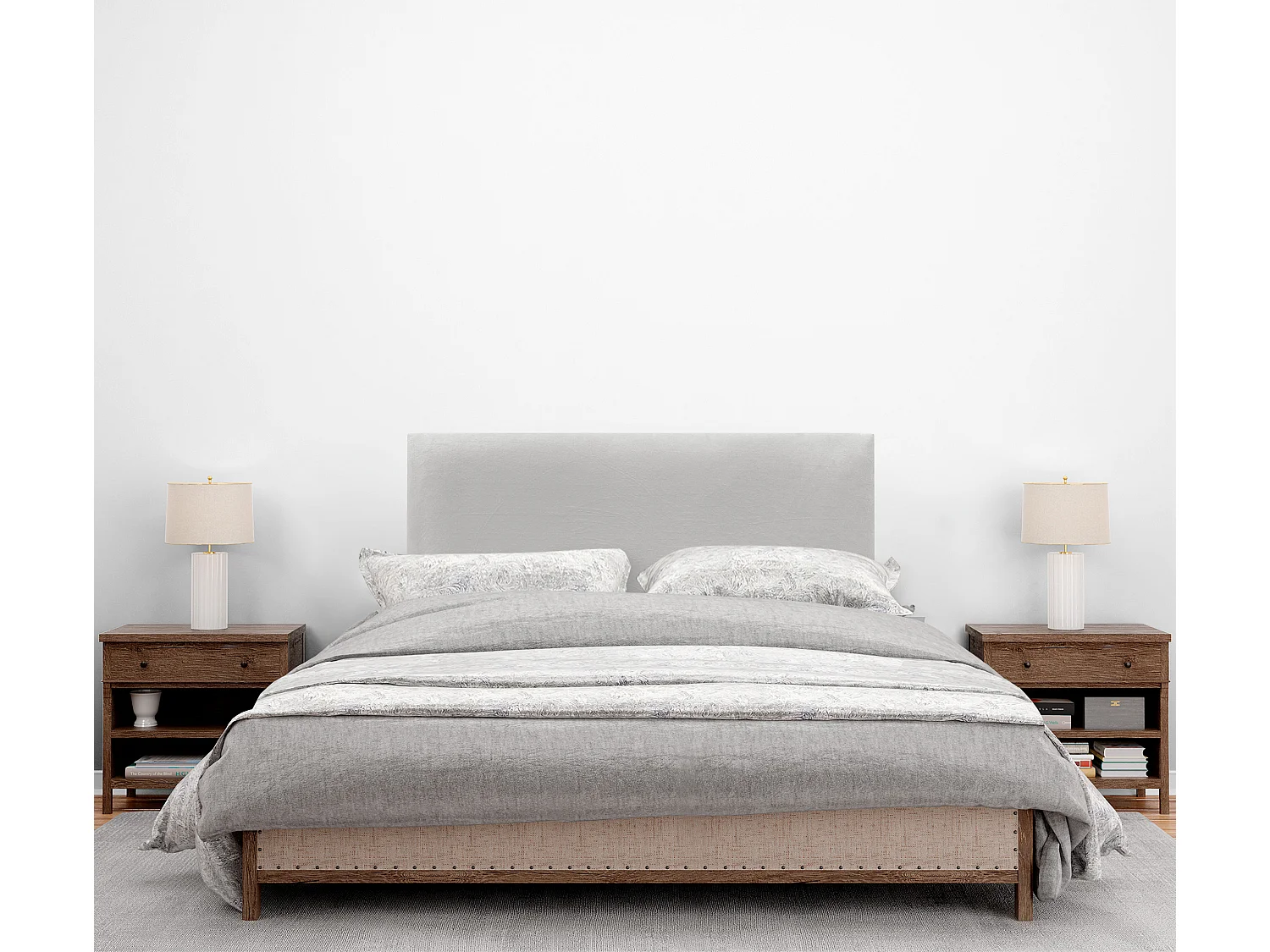 DHOME Tête de Lit Velours Lisse 110x60 Lits 105 - Blanc