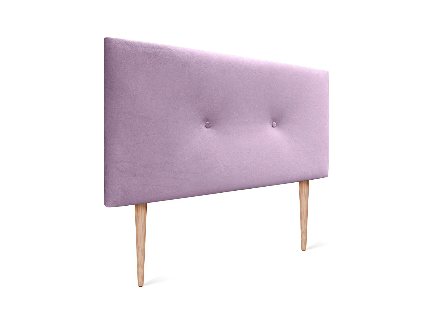DHOME Kopfteil aus glattem Samt mit Knöpfen 95 x 105 mit Bettbeinen 80/90 – Rosa