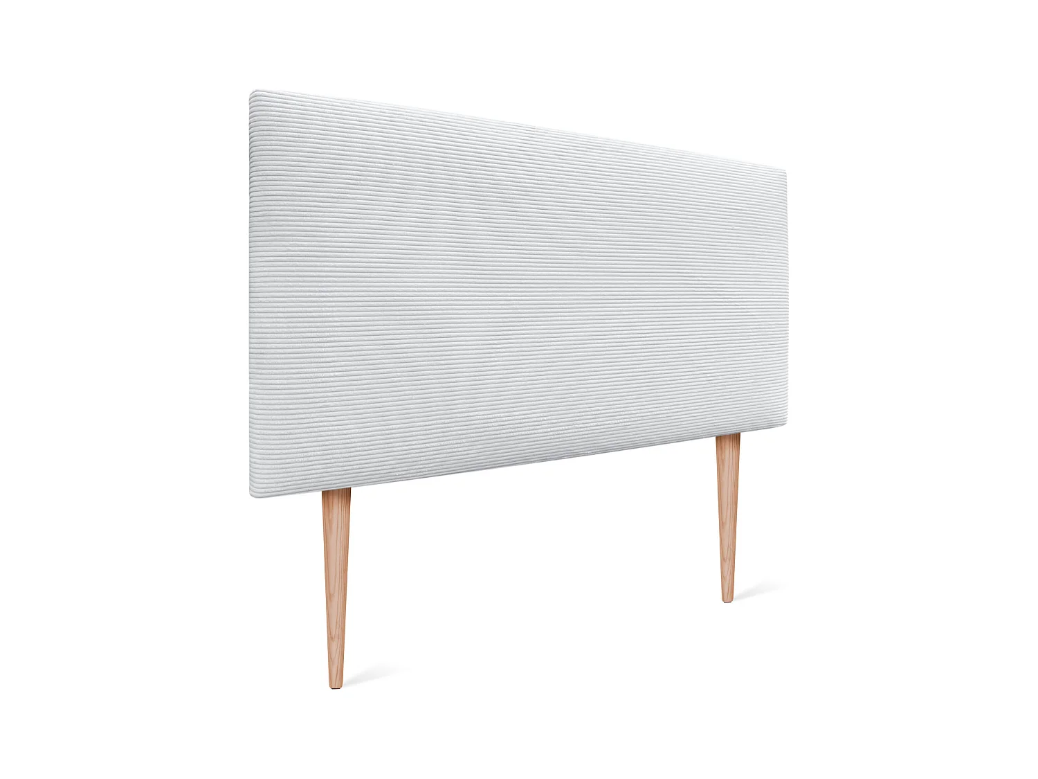 DHOME Tête de Lit Velours Côtelé Uni 80x115 avec Pieds de Lit 80/90 - Blanc