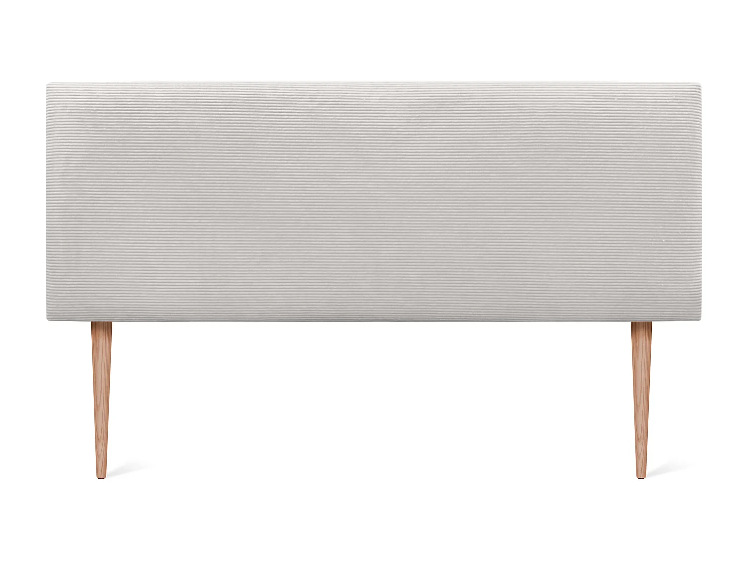 DHOME Tête de Lit Velours Côtelé Uni 150x105 avec Pieds de Lit 150/160 - Blanc Os