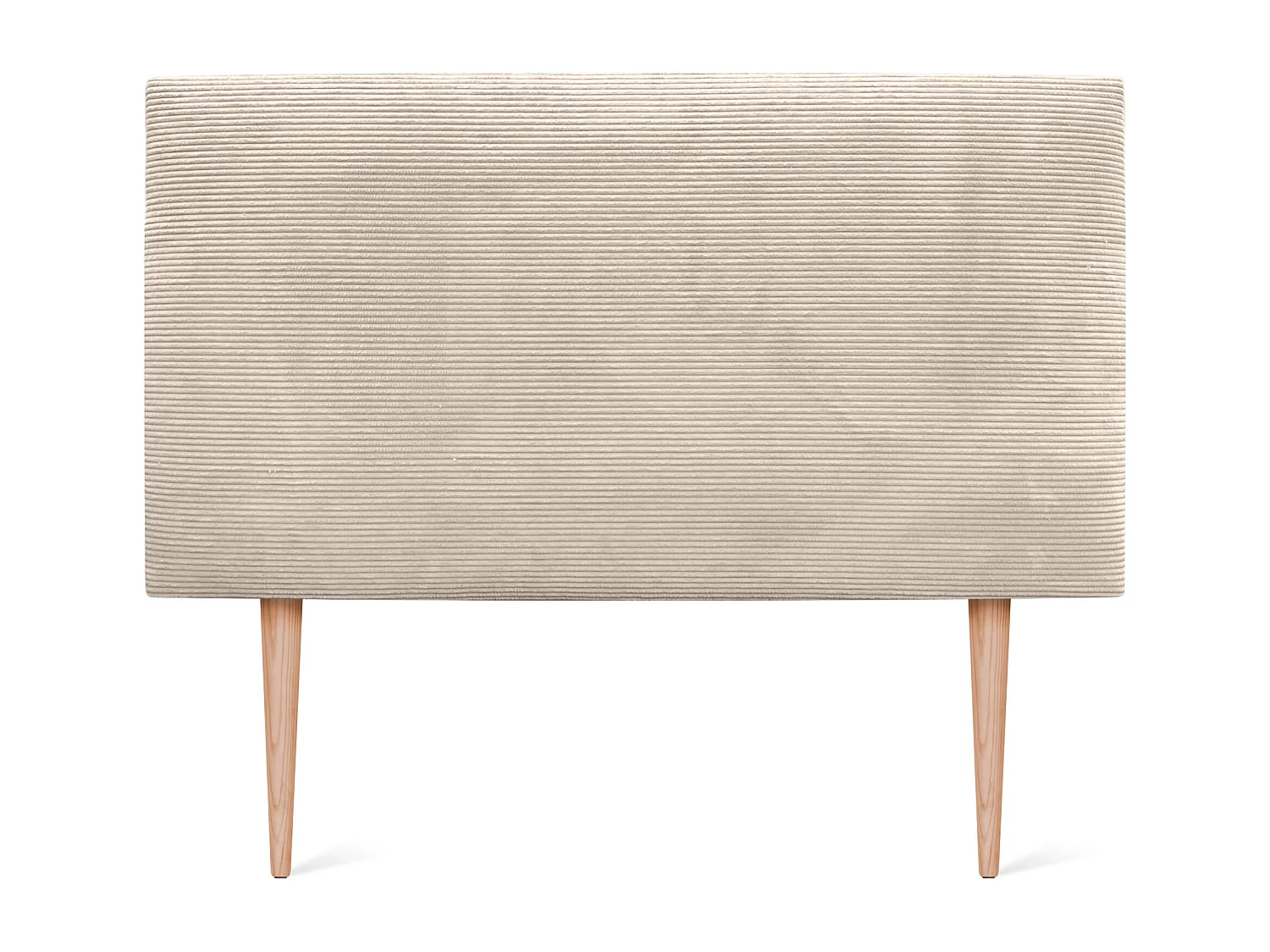 DHOME Tête de Lit Velours Côtelé Uni 95x115 avec Pieds de Lit 80/90 - Beige