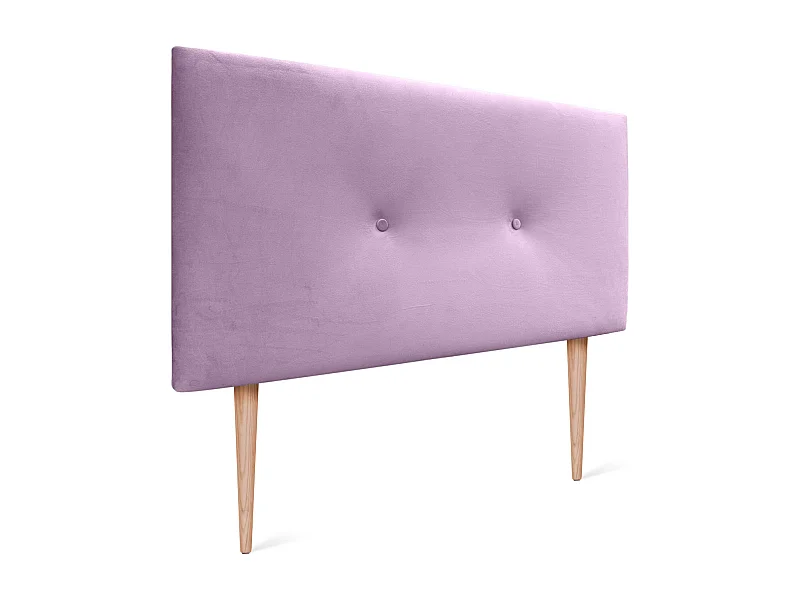 DHOME Tête de Lit Velours Lisse avec Boutons 110x115 avec Pieds de Lit 105 - Rose