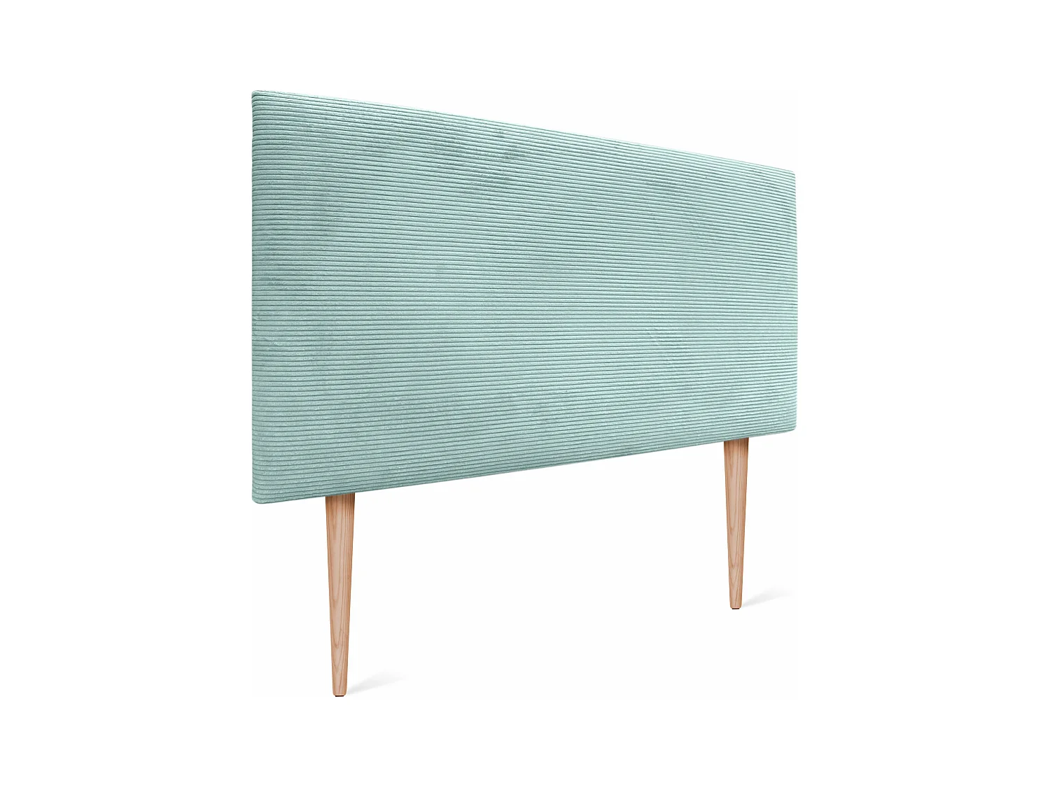 DHOME Tête de Lit Velours Côtelé Uni 105x115 avec Pieds de Lit 105 - Vert Aqua