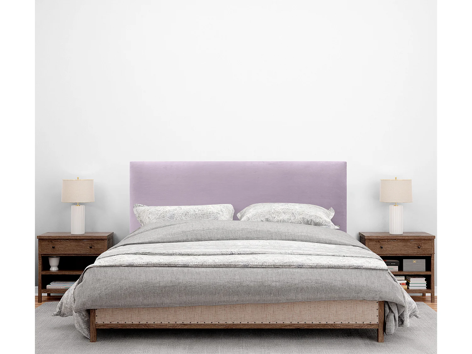 DHOME Kopfteil aus glattem Samt, 145 x 60, Betten 120/135/140 – Lachs