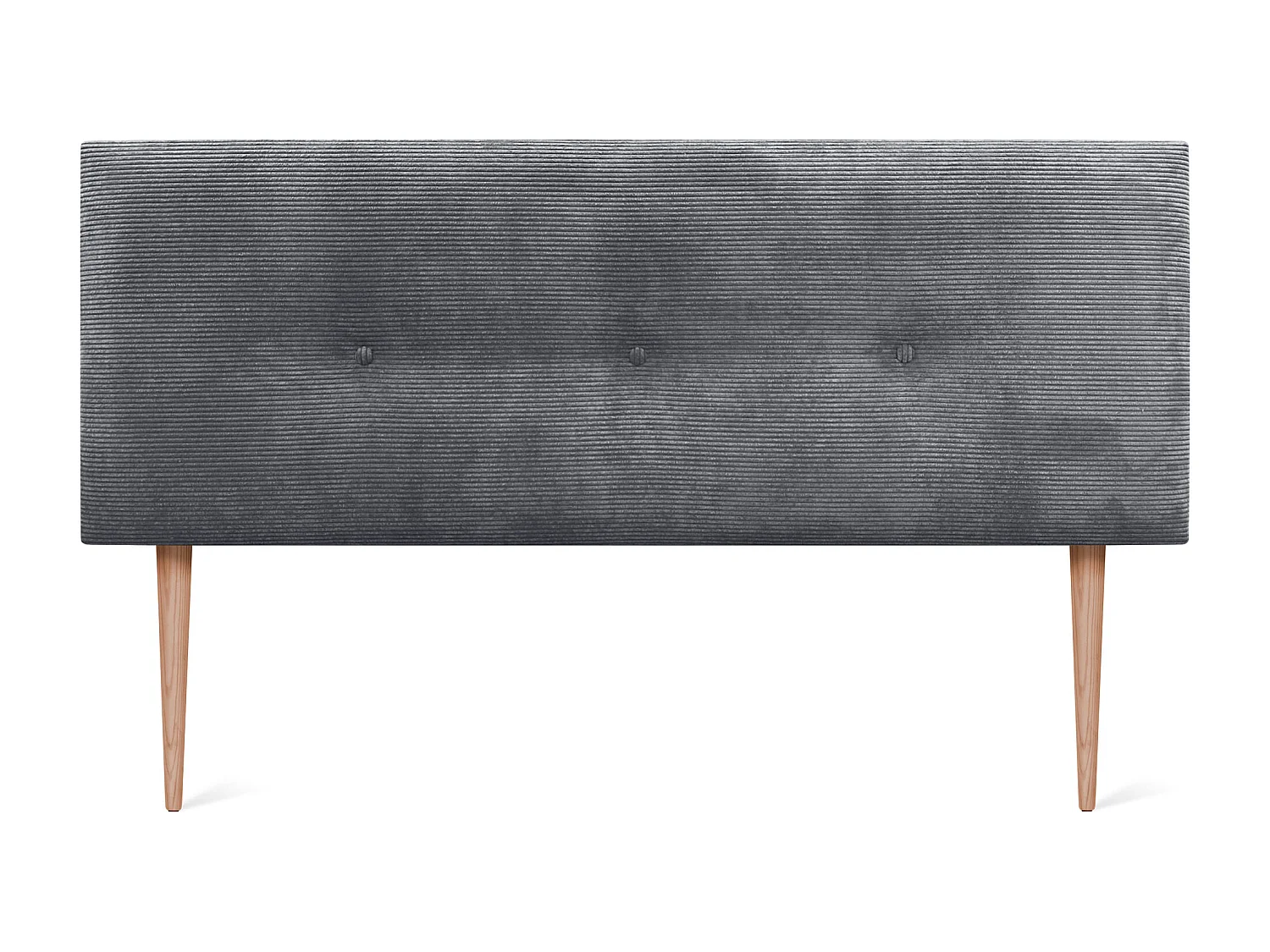 DHOME Testiera in velluto a coste tinta unita con bottoni 145x115 con gambe letto 120/135/140 - Grigio scuro