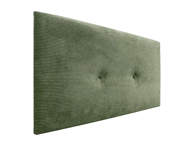 DHOME Tête de Lit Velours Côtelé Uni avec Boutons 135x60 Lits 120/135/140 - Vert Jungle
