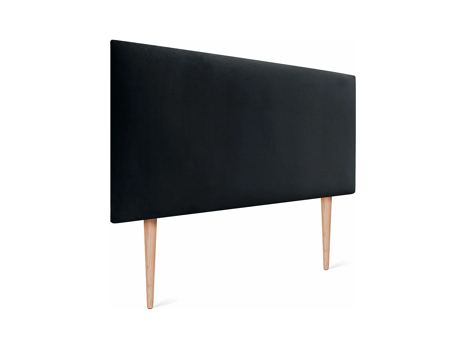 DHOME Tête de Lit Velours Lisse 90x105 avec Pieds de Lit 80/90 - Noir