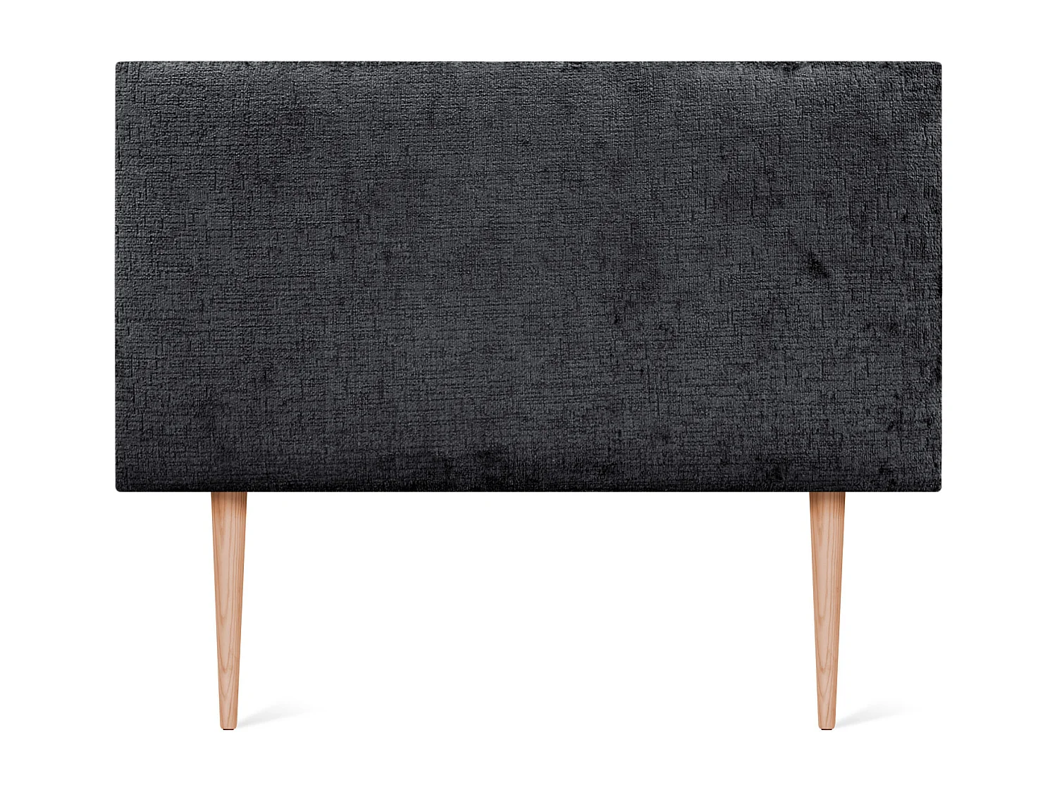 DHOME Tête de Lit Laine Naturelle 110x105cm avec Pieds de Lit 105/110 - Noir