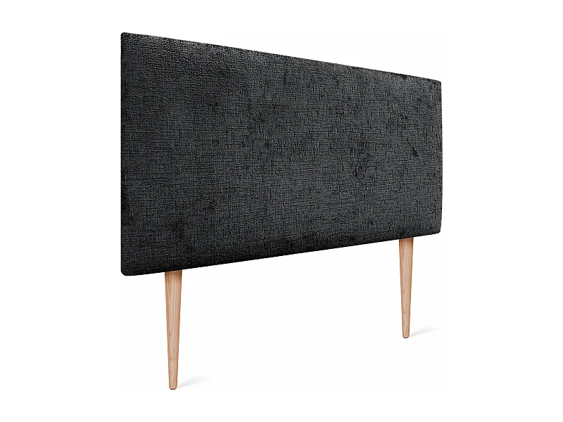 DHOME Tête de Lit Laine Naturelle 110x105cm avec Pieds de Lit 105/110 - Noir