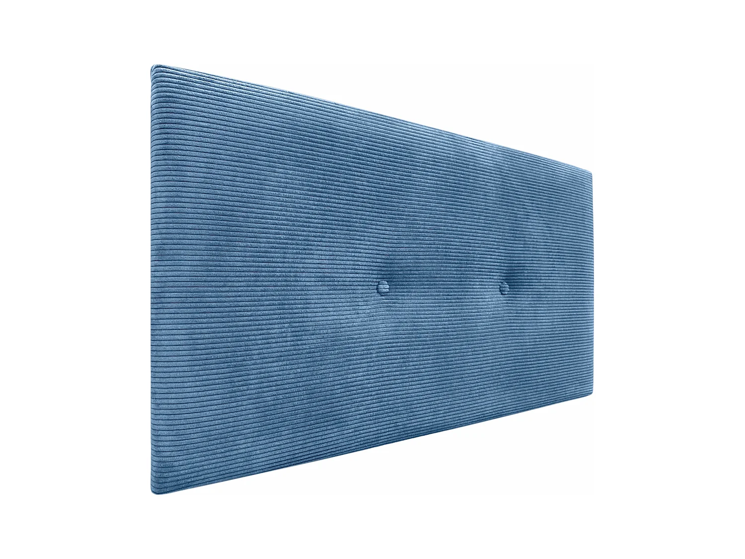 DHOME Tête de Lit Velours Côtelé Uni avec Boutons 110x50 Lits 105 - Bleu