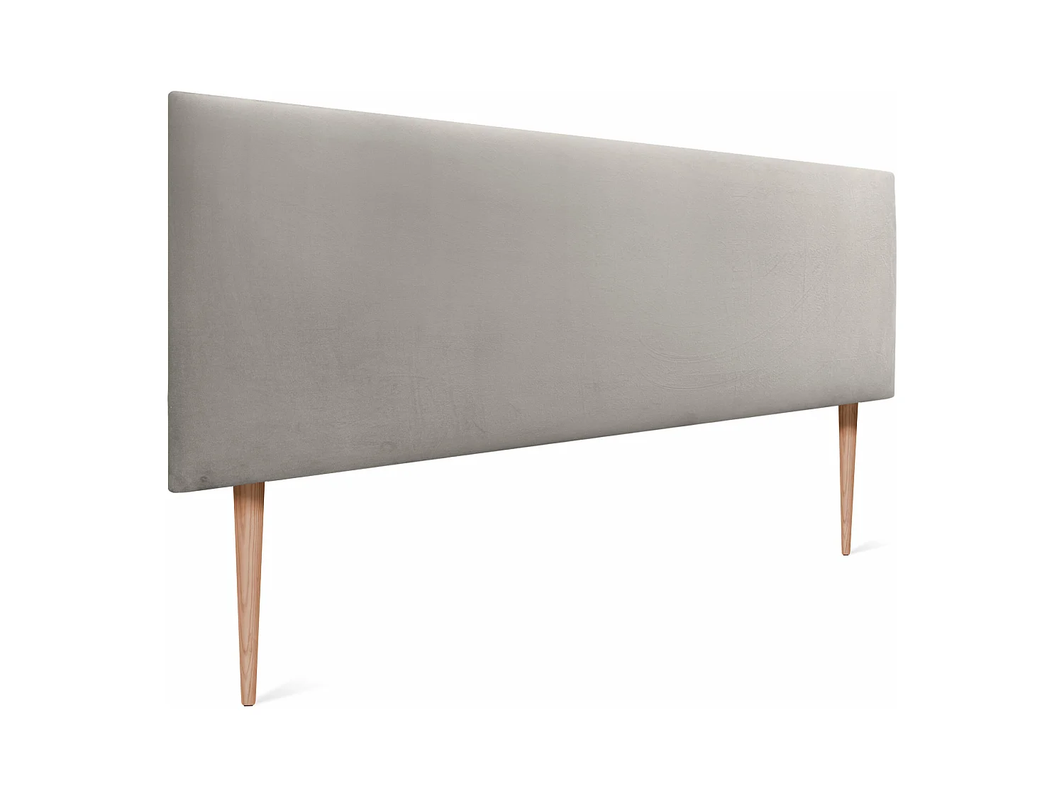 DHOME Tête de Lit Velours Lisse 160x115 avec Pieds de Lit 150/160 - Beige