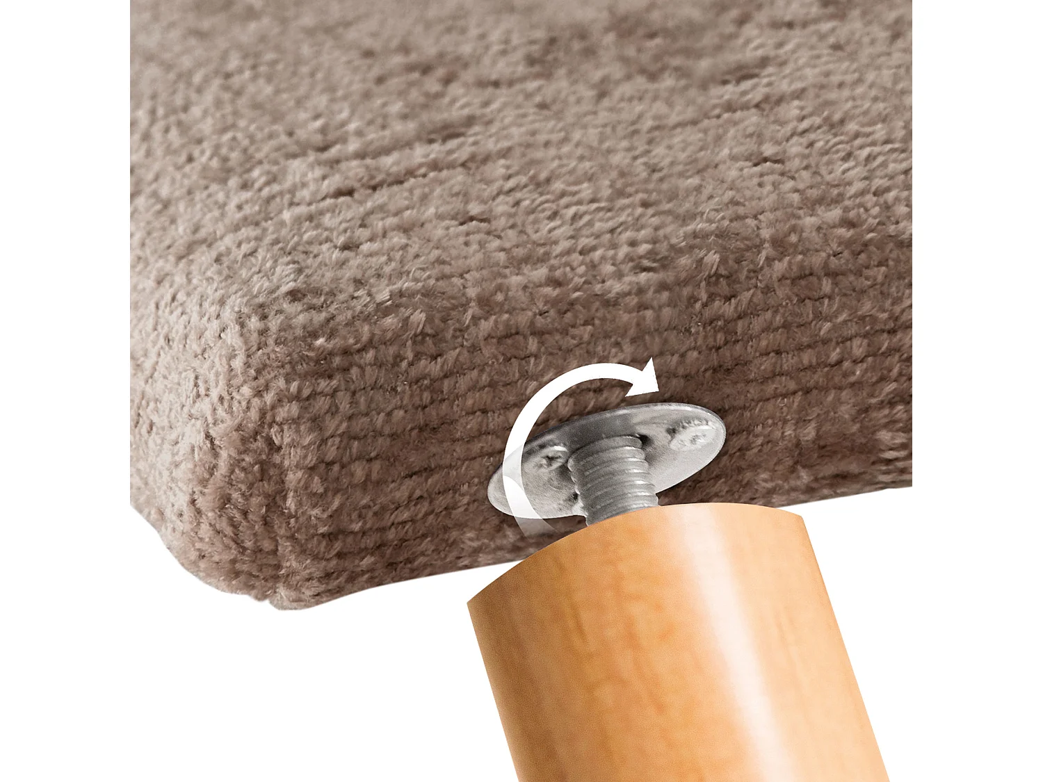 DHOME Kopfteil aus Naturwolle 160 x 115 cm mit Bettbeinen 150/160 – Braun