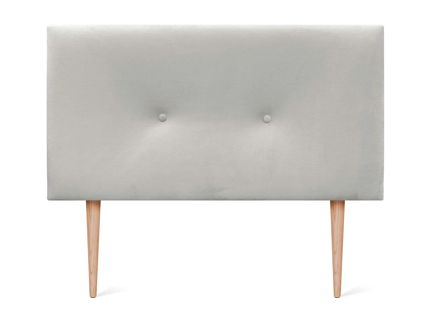 DHOME Testiera Velluto Liscio con Bottoni 110x105 con Gambe Letto 105 - Bianco