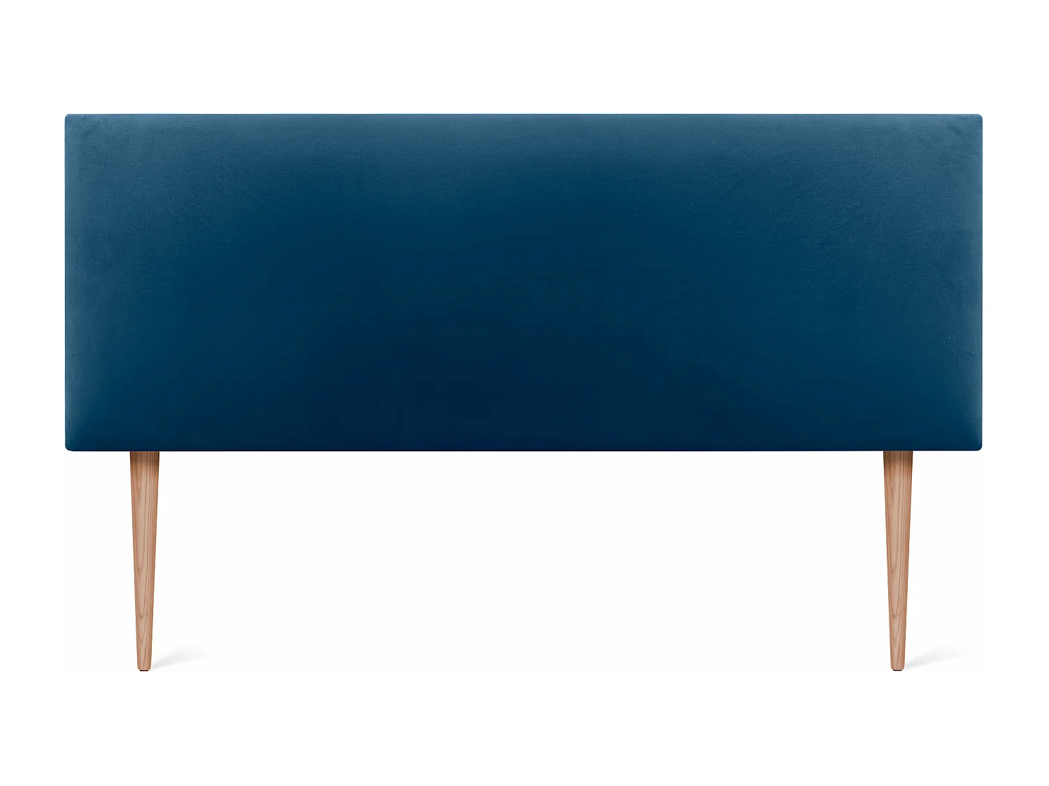 DHOME Tête de Lit Velours Lisse 160x115 avec Pieds de Lit 150/160 - Bleu