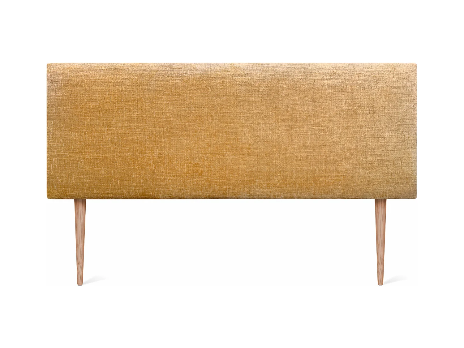 DHOME Tête de Lit laine naturelle 160x105cm avec pieds de Lit 150/160 - Moutarde