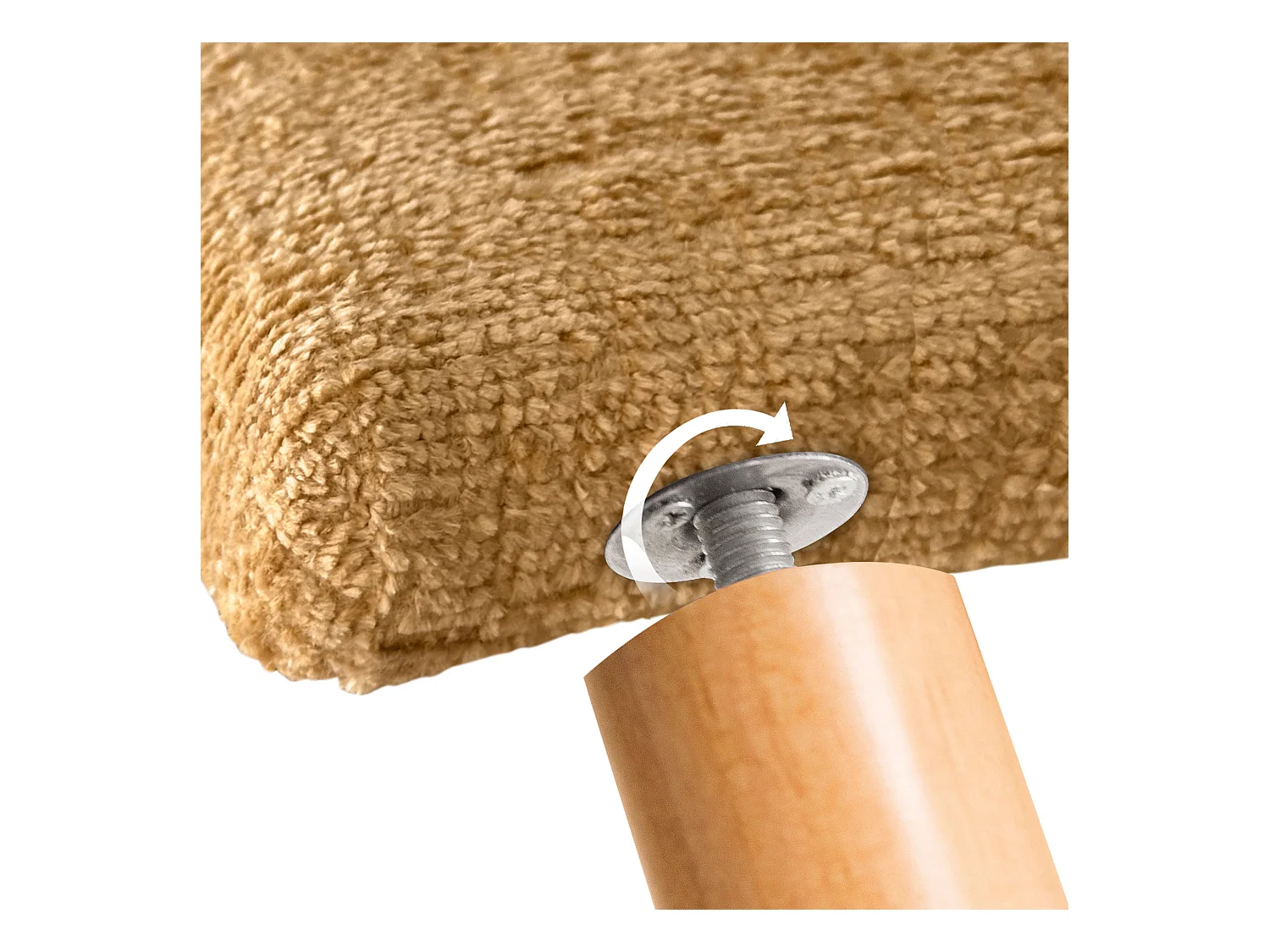 DHOME Tête de Lit laine naturelle 160x105cm avec pieds de Lit 150/160 - Moutarde