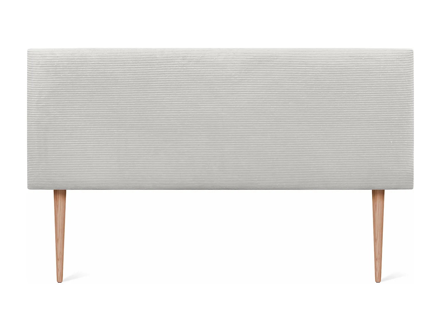 DHOME Glattes Cord-Kopfteil 150x115 mit Bettbeinen 150/160 – Knochenweiß