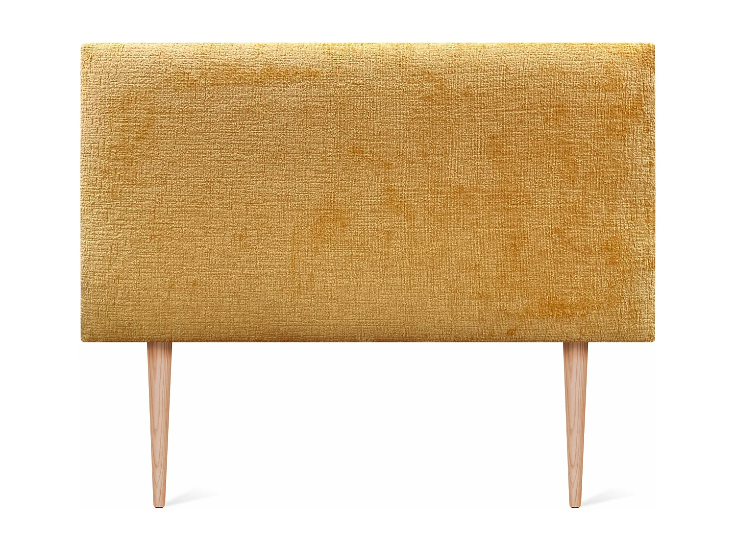 DHOME Kopfteil aus Naturwolle 90 x 105 cm mit Bettbeinen 80/90 – Senf