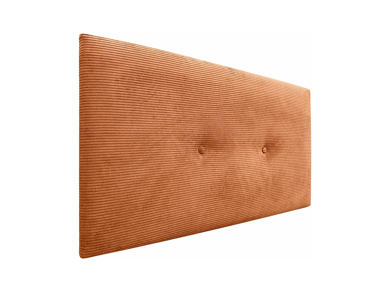 DHOME Tête de Lit Velours Côtelé Uni avec Boutons 90x50 Lits 80/90 - Orange