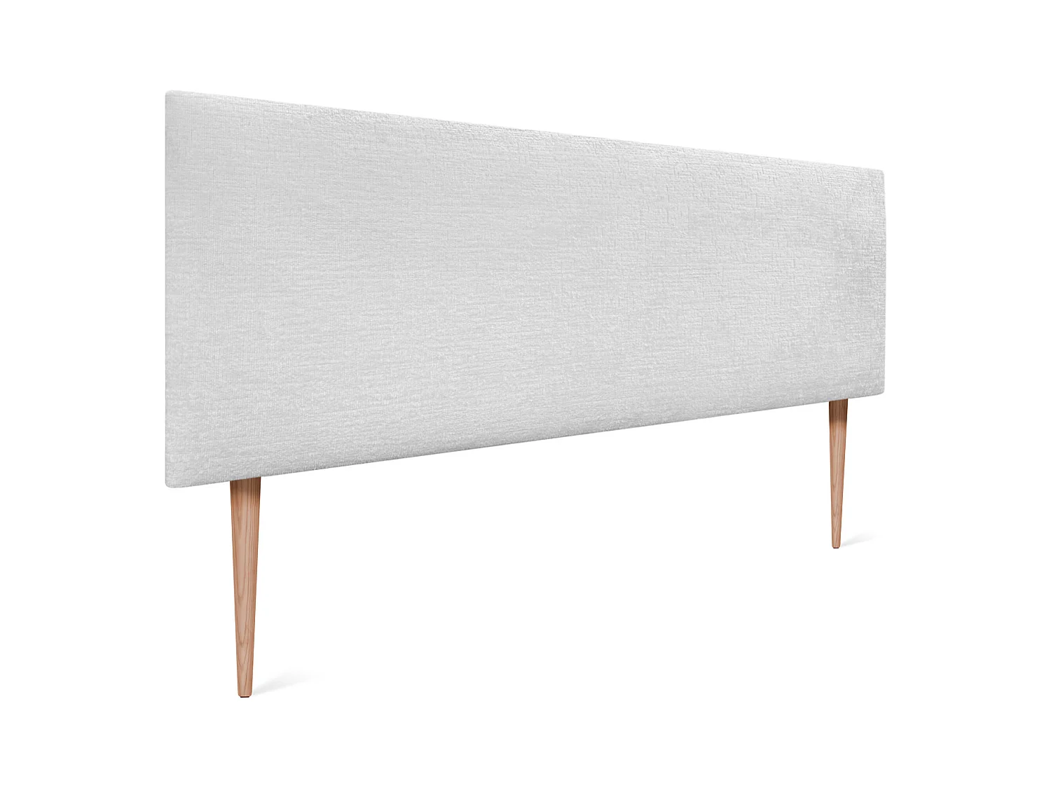 DHOME Tête de Lit Laine Naturelle 145x105cm avec Pieds de Lit 140/135 - Blanc