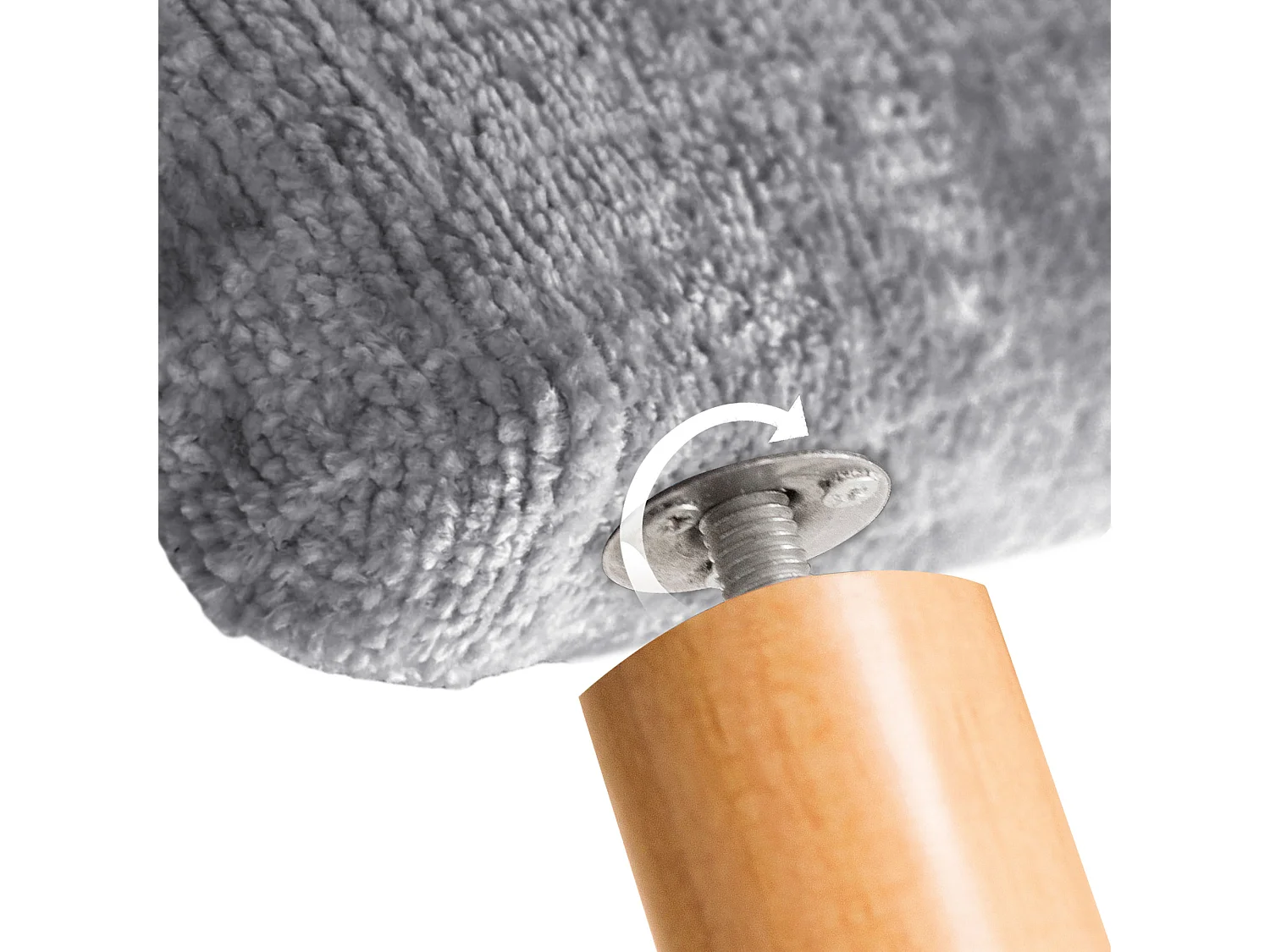 DHOME Kopfteil aus Naturwolle 160 x 105 cm mit Bettbeinen 150/160 – Hellgrau