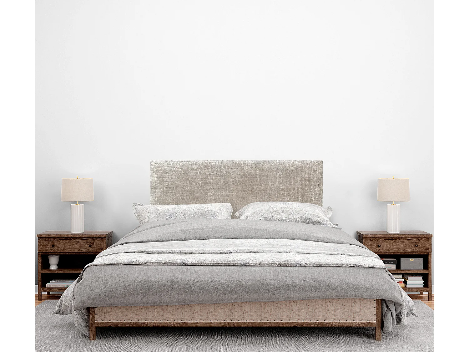 DHOME Tête de Lit en laine Naturelle 110x50cm pour Lit 105/110 - Beige