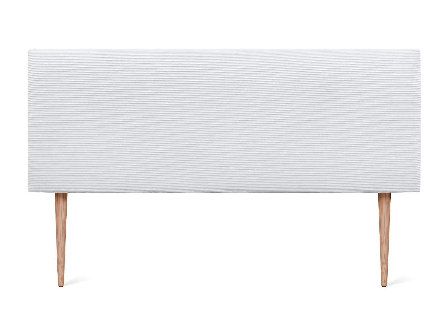 DHOME Tête de Lit Velours Côtelé Uni 150x105 avec Pieds de Lit 150/160 - Blanc