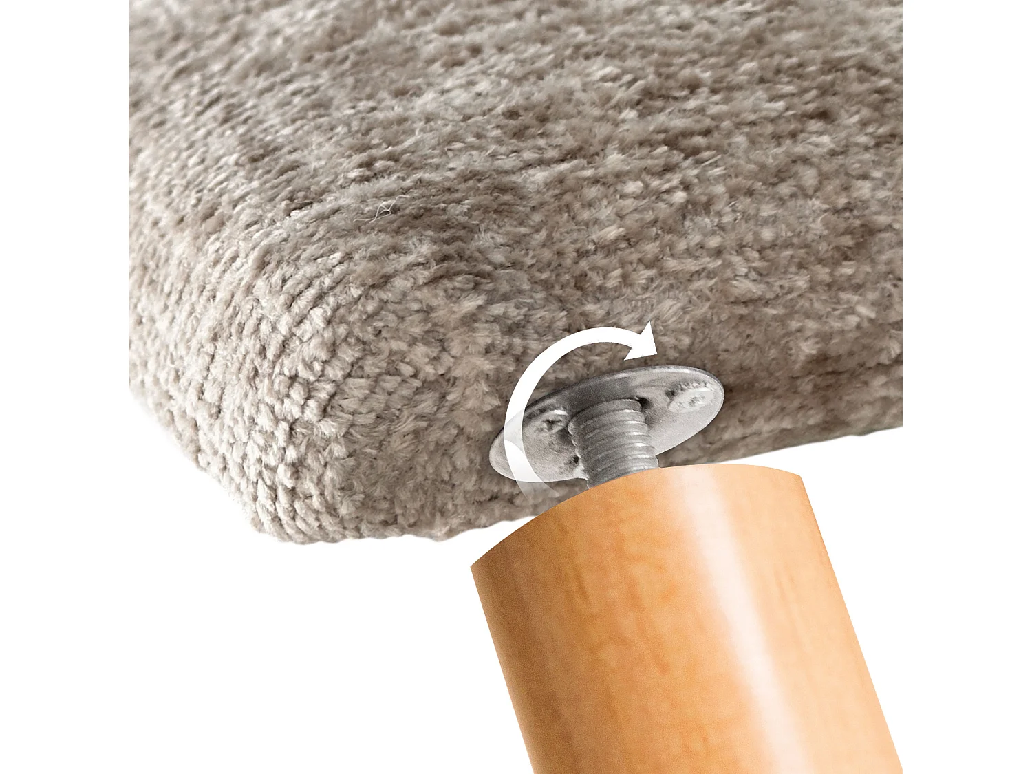 DHOME Kopfteil aus Naturwolle 150 x 105 cm mit Bettbeinen 150 – Beige