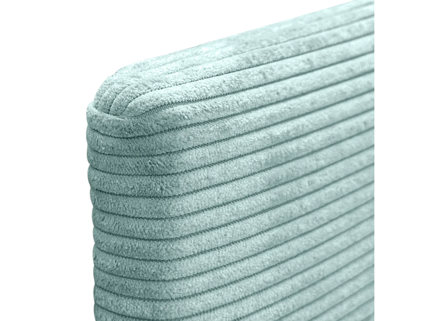 DHOME Glattes Cord-Kopfteil 80x105 mit Bettbeinen 80/90 – Aquagrün