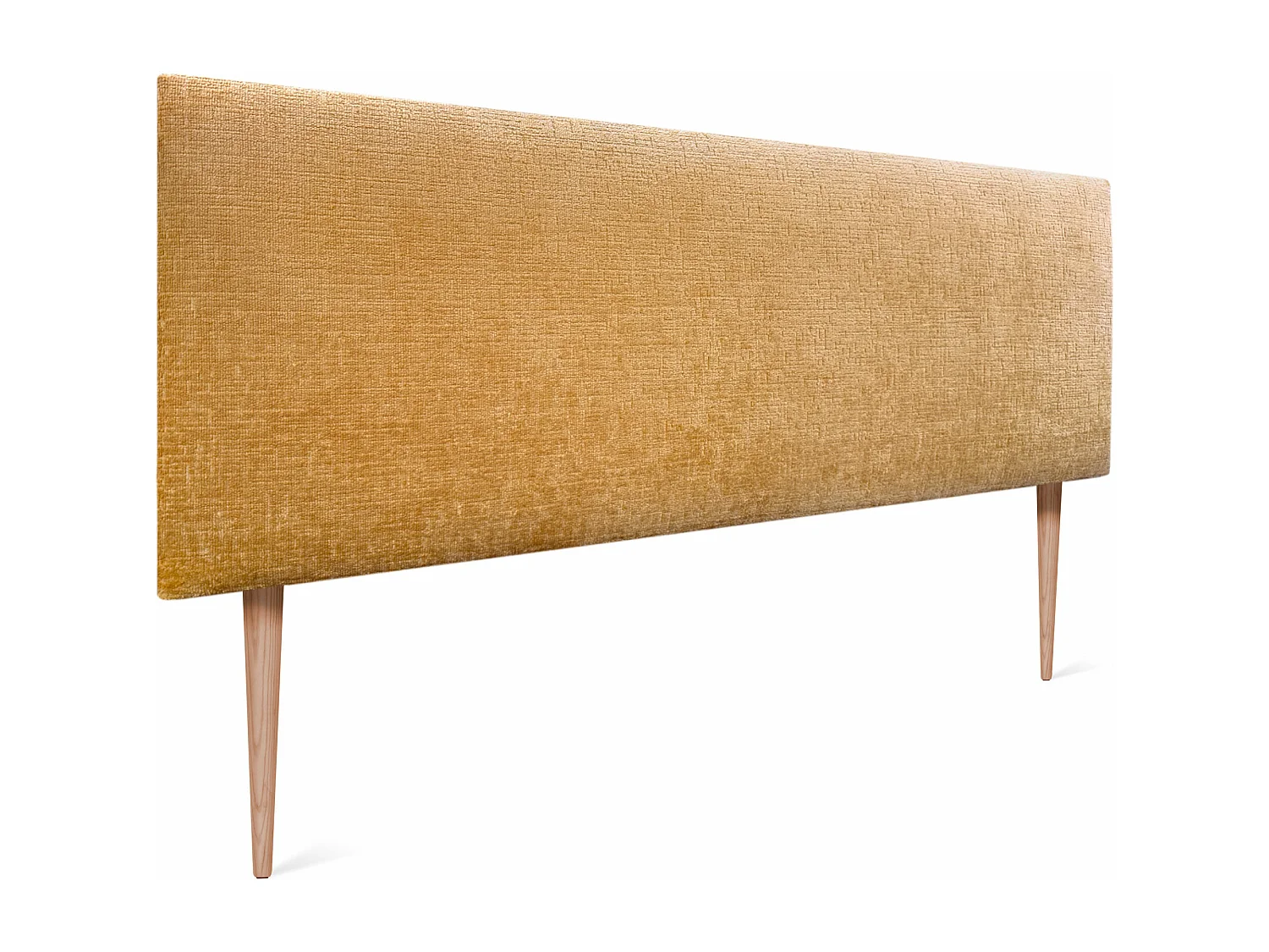 DHOME Hoofdeinde van natuurlijke wol 135x105cm met bedpoten 120/135 - Mosterd