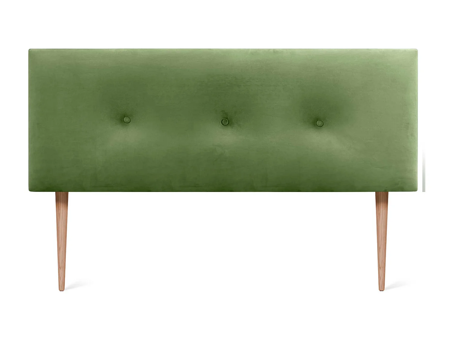 DHOME Tête de Lit Velours Lisse avec Boutons 160x115 avec Pieds de Lit 150/160 - Vert Jungle
