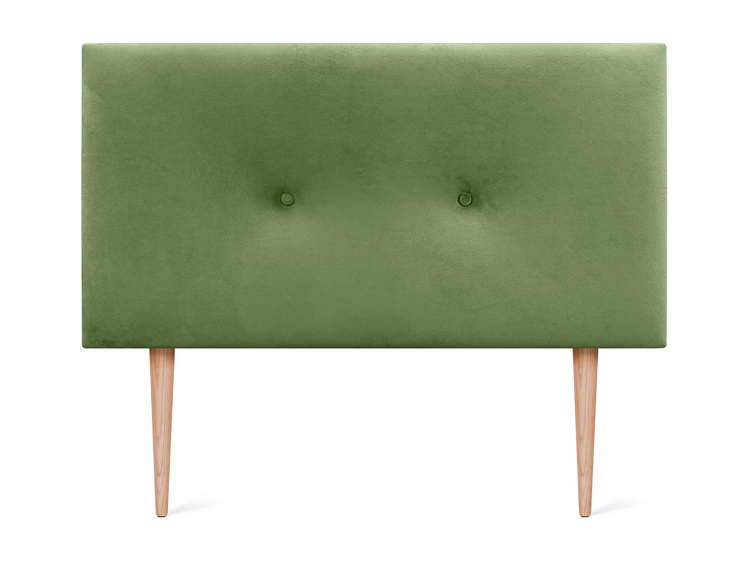 DHOME Tête de Lit Velours Lisse avec Boutons 105x105 avec Pieds de Lit 105 - Vert Jungle